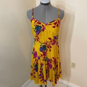 Intimately Free People Yellow Floral Dress (Sz M) NWOT